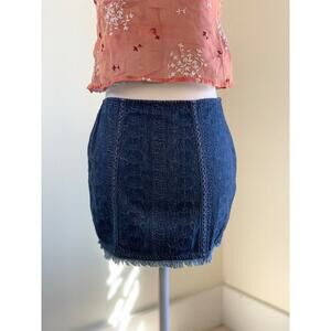 Free People Blue Mini Skirt